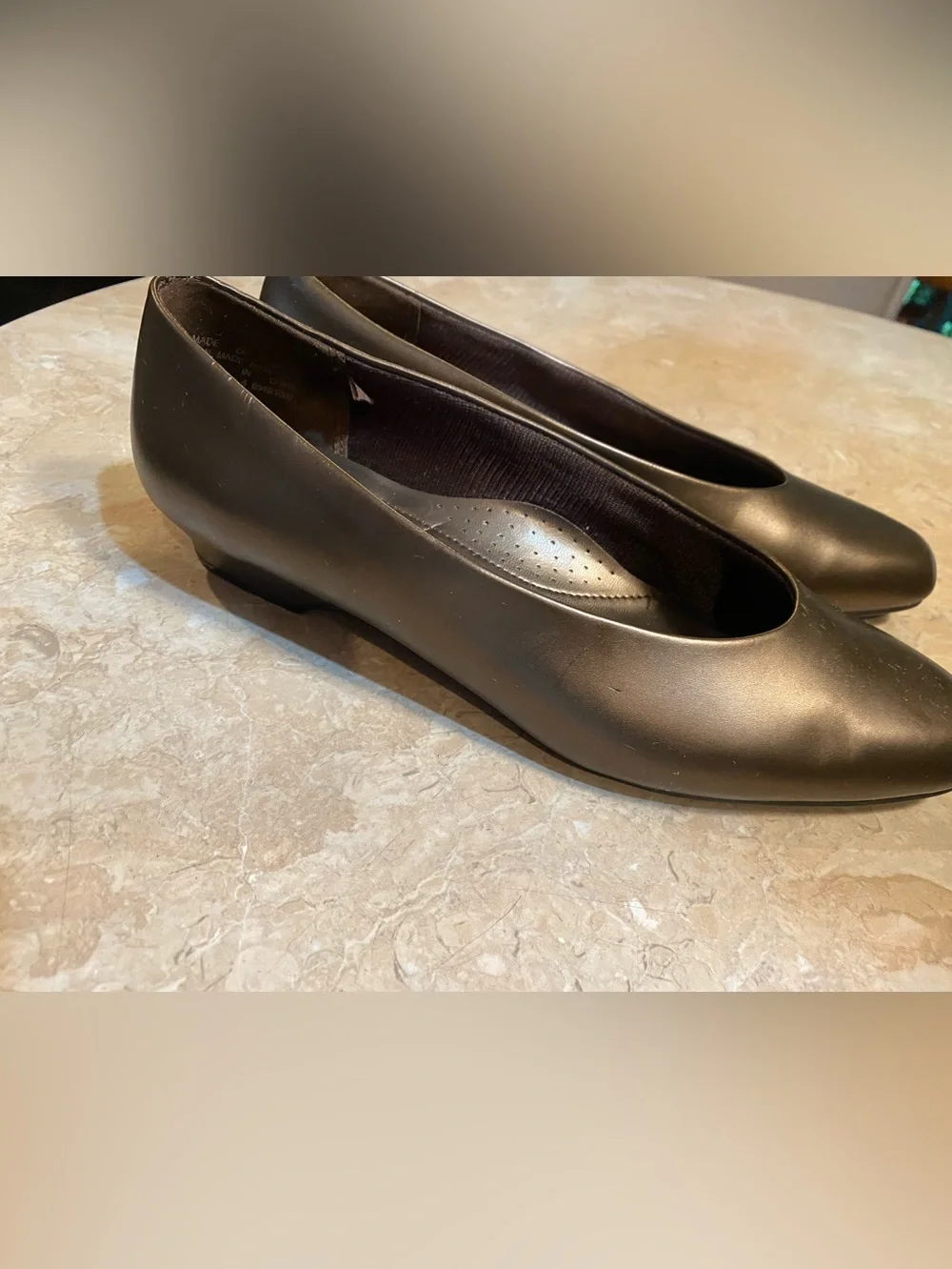 Ashley Taylor Bronze Leather Ballet Flats